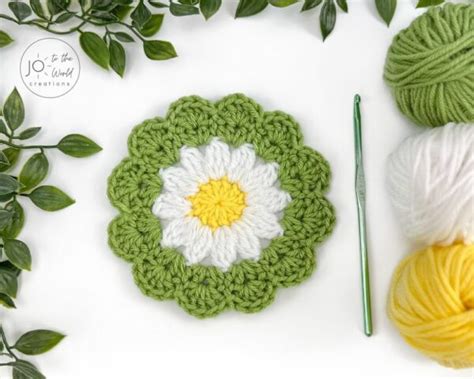 Daisy Flower Coaster - Free Crochet Pattern | Jo to the World Creations