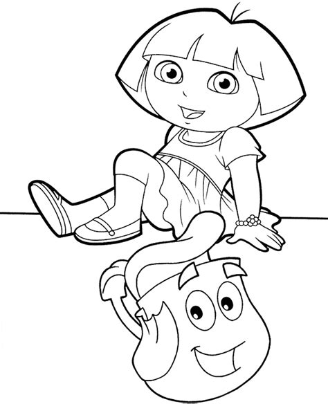 Dora The Explorer Backpack Coloring Pages