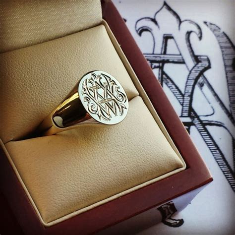 Monogram Signet Ring - Etsy