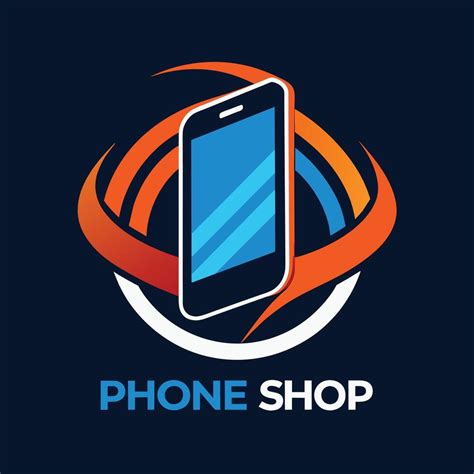 contemporary phone shop logo displayed   dark background phone