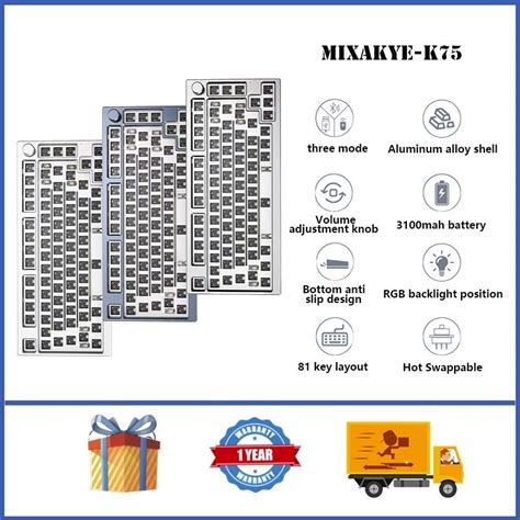 Keycool K Wireless Mechanical Keyboard Gasket Structure Hot Swappable Rgb Custom Aluminum