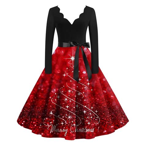 Christmas Dresses for Women,Flapper Dress With Halloween Print Elegant