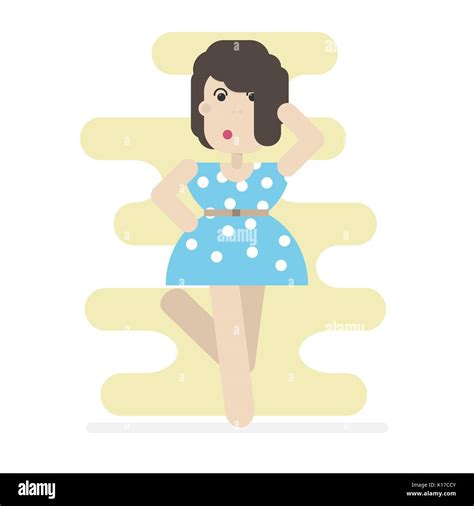 Beautiful Brunette Woman Isolated Flat Vector Illustration Stock Vector Image Art Alamy