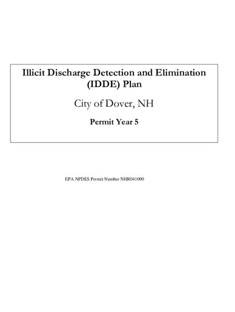 Fillable Online Illicit Discharge Detection And Elimination Idde Plan