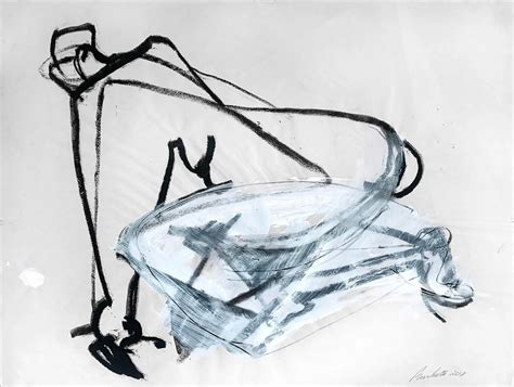 Contemporary Abstract Nude Figure Drawing In Charcoal Chairish