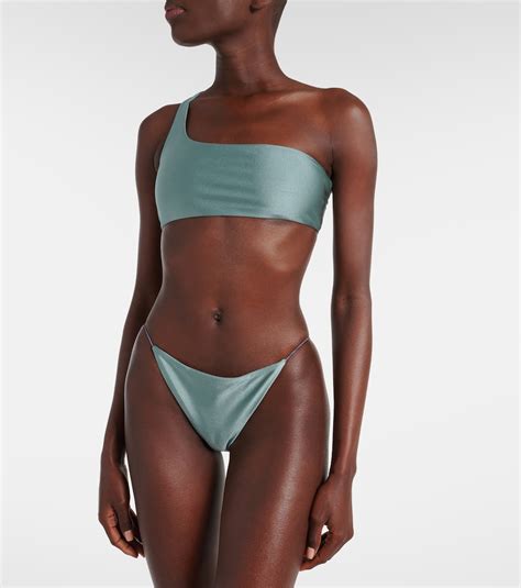 Apex One Shoulder Bikini Top In Blue Jade Swim Mytheresa