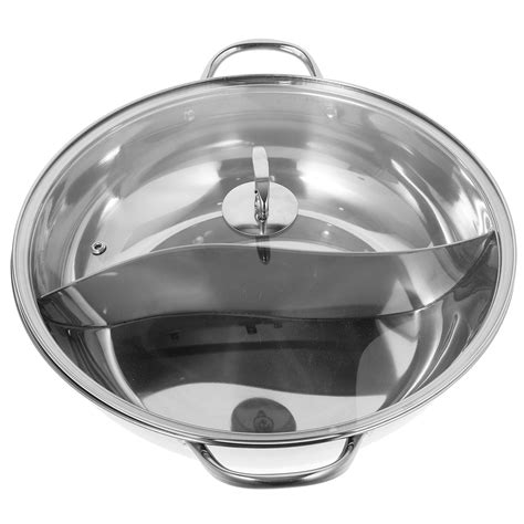 Pans Hot Pot Hotpot Dual Sided Chinese Shabu With Divider Multi Purpose Stainless Steel Cookware