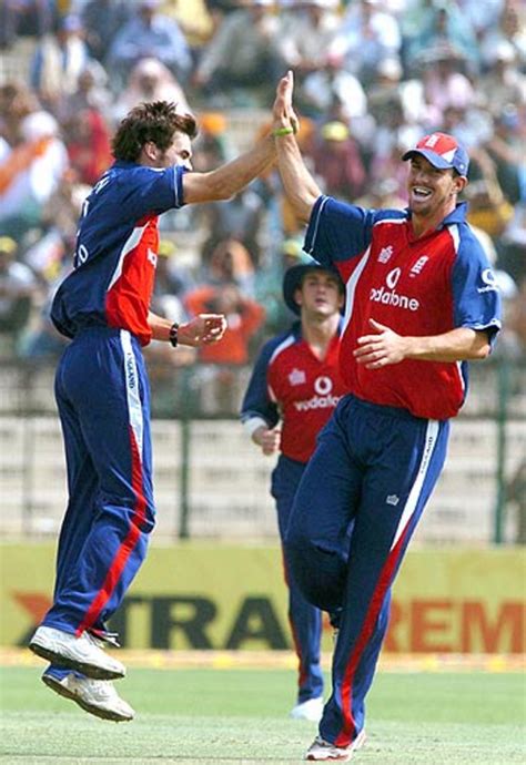 Matthew Hoggard Lunges To Field A Thumping Hit From Mahendra Singh