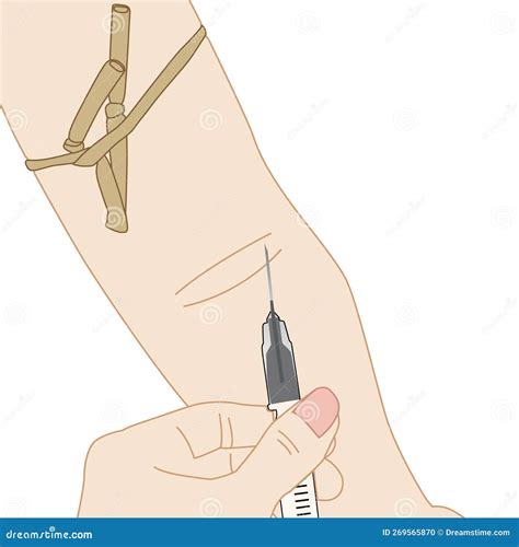 Closeup Syringe In Hand Taking To Venipuncture For Blood Sample To