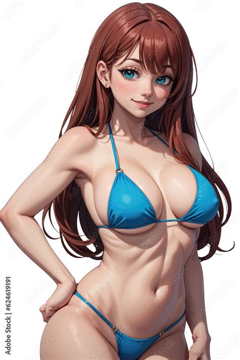 Cute Sexy Woman In Bikini Swimsuit Png Illustrations Isolated Transparent Background Anime