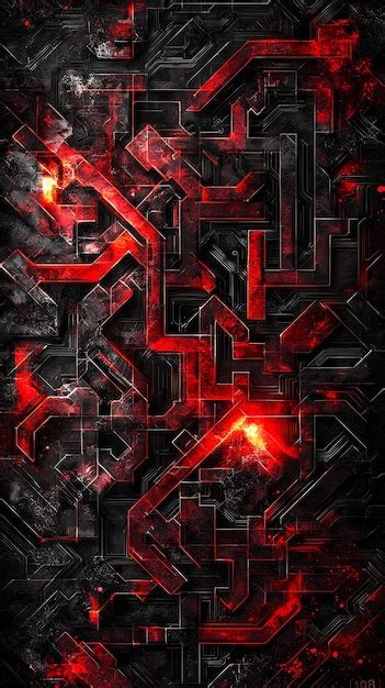 abstract red  black geometric pattern premium ai generated image