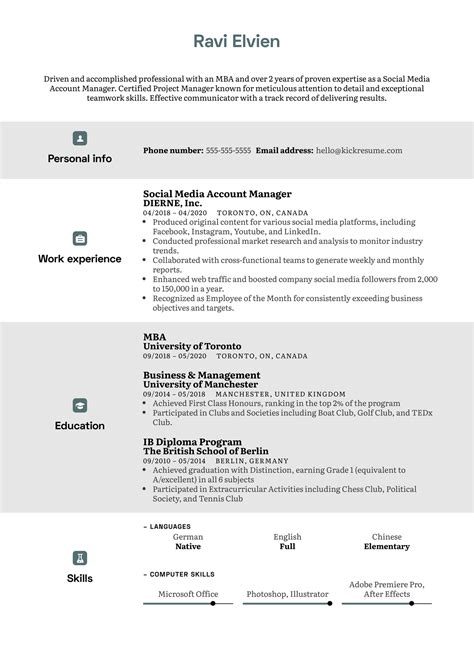 Sample Resume With Mba Degree Mba Application Cv—examples And 25 Writing Tips