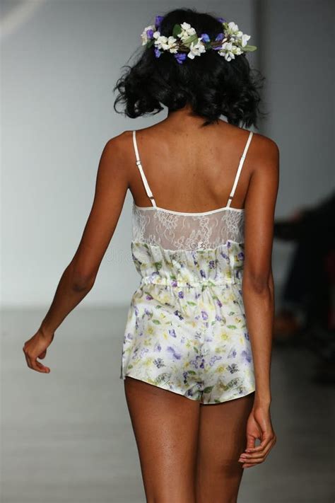 NEW YORK NY OCTOBER A Model Walks Runway At Finale Runway Show During Lingerie Fashion