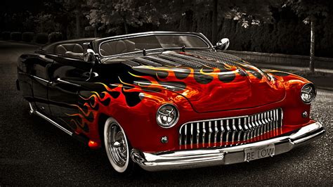 Sweeeeeeet Mercury Greased Lightning Sporty Red Car Flames Hd