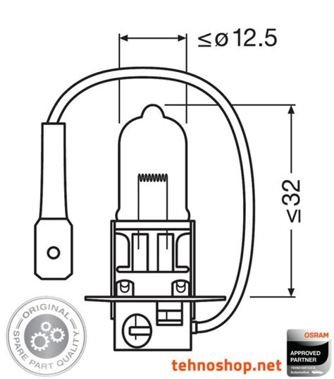 BULB OSRAM HALOGEN H3 64151 01B 55W 12V PK22S BLI1