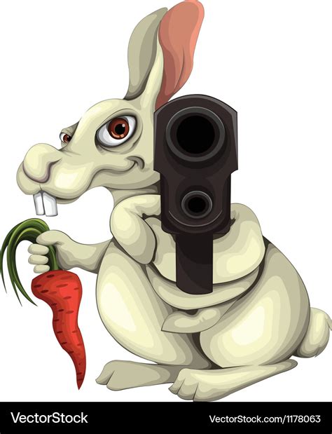 Rabbit With A Gun Royalty Free Vector Image Vectorstock