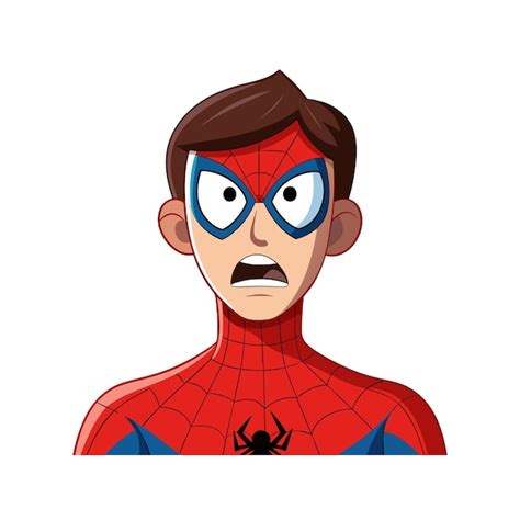 Um desenho animado de um Homem-Aranha com um rosto de Homem-Aranha ...
