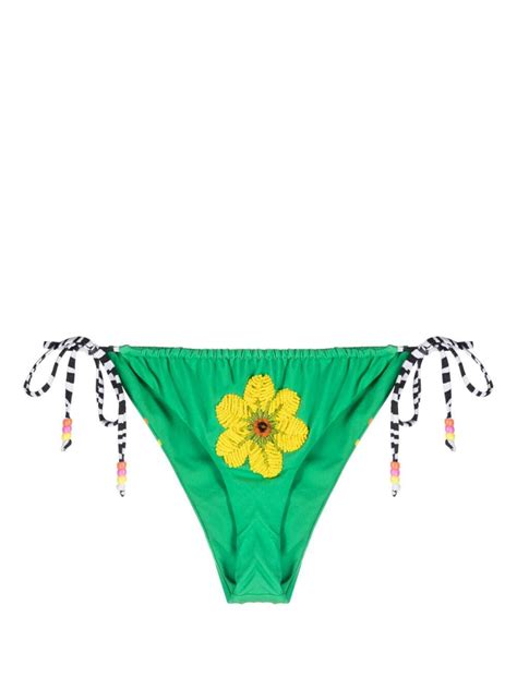 Buy It S Now Cool Wave Print Beaded Bikini Briefs Green At Off Editorialist