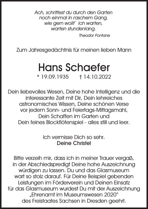 Hans Schaefer Jahresgedenken S Chsische Zeitung