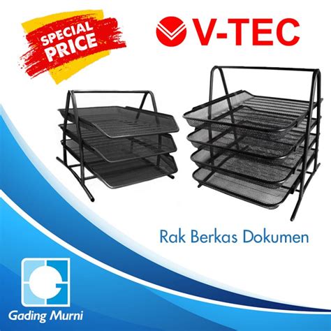 Jual TRAY 3 RAK SUSUN BERKAS DOKUMEN SURAT KANTOR VTEC ALAS JARING BESI