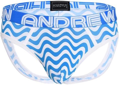 Amazon Andrew Christian Waves AIR JOCK W ALMOST NAKED Electric Blue White X Large