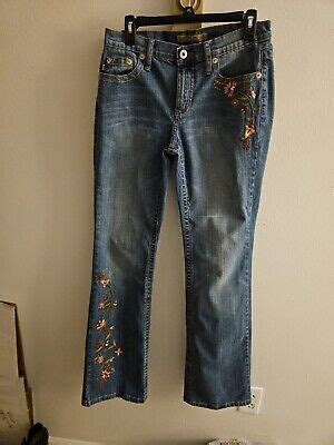 Vintage Z Cavaricci Blue Flare Women Jeans Size Pink Floral