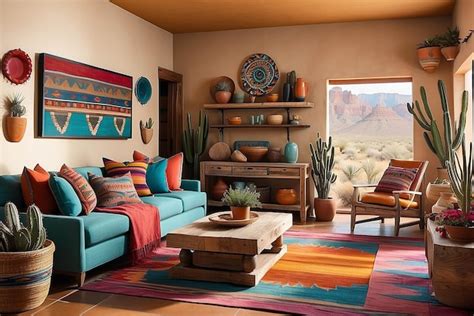 Premium Photo Vibrant Southwestern Decor