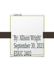 Wk Assgn Wright A Extension Pptx Planing Guide By Allison Wright