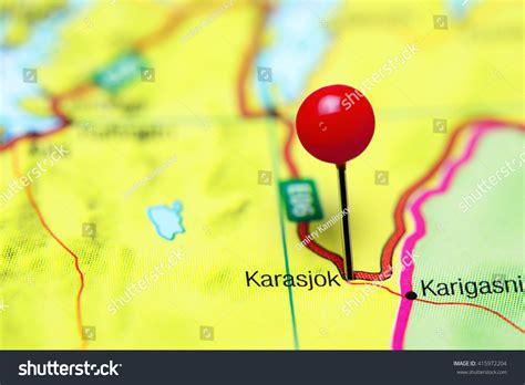 karasjok pinned  map norway stock photo  shutterstock