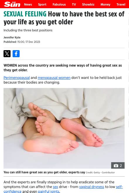 How To Have The Best Sex Of Your Life As You Get Older Jennifer Kyte