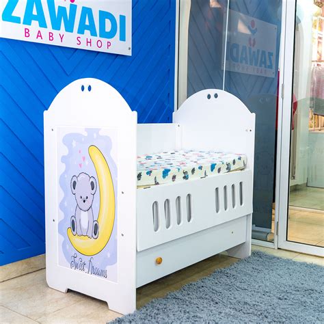 Mdf Baby Cot With Mattress Zawadi Babyshop