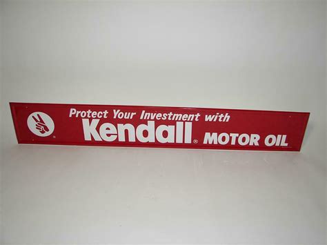 N.O.S. 1960s Kendall Motor Oil self-framed tin painted horizo