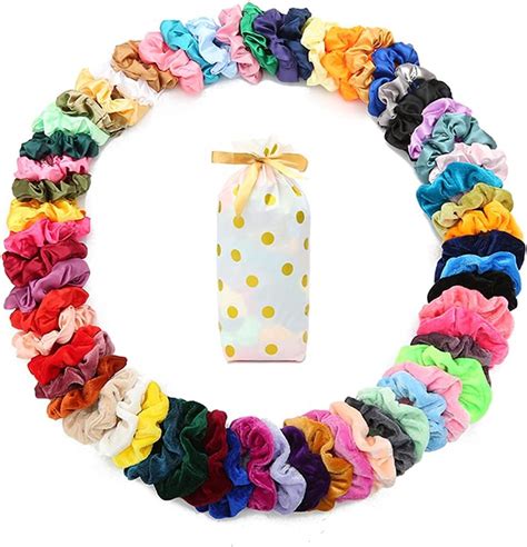 Chloven 45 Pcs Hair Scrunchies Velvet Elastics Hair Bands