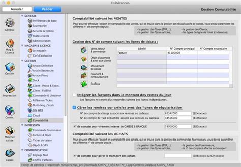 Preferences Types Lignes Kintpv Logiciel De Caisse Macos Windows