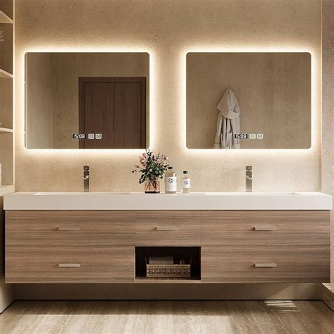 60 Bathroom Vanity Cabinet Glam 60 Modern Floating Rubberwood