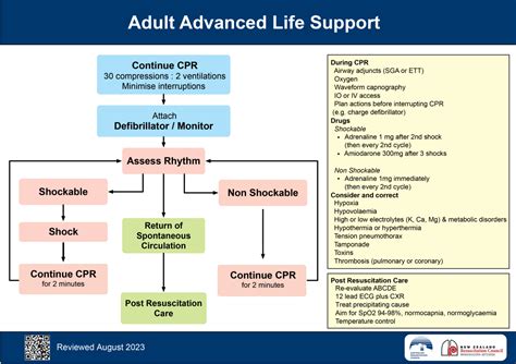 Revised Anzcor Adult Advanced Life Support Flowchart