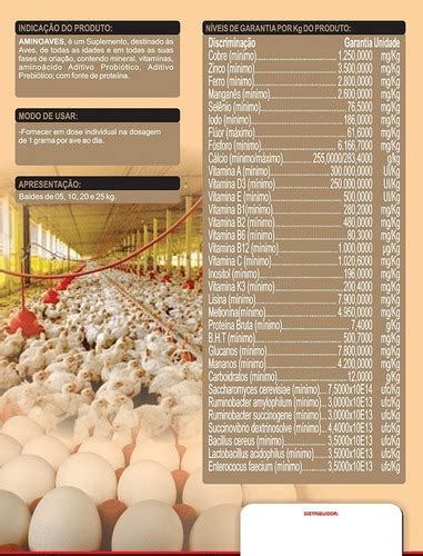 Aminoaves 5kg Suplemento Cresci Engorda Poedeira Agrocave Frete grátis