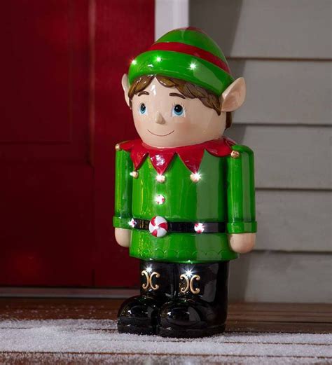 Indooroutdoor Lighted Shorty Elf Holiday Statue Christmas Toy