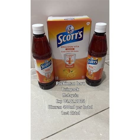 Jual Scott S Emulsion Original Orange Cod Liver Oil 400ml Import