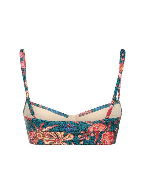 ULLA JOHNSON Zahara Printed Stretch Tech Bikini Top Ulla Johnson