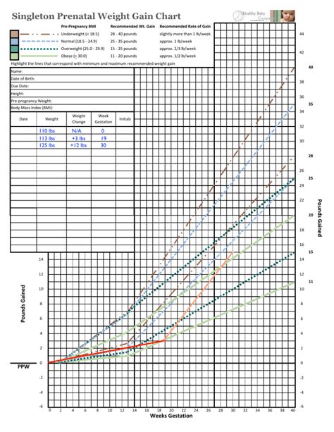 Pregnancy Weight Gain Chart