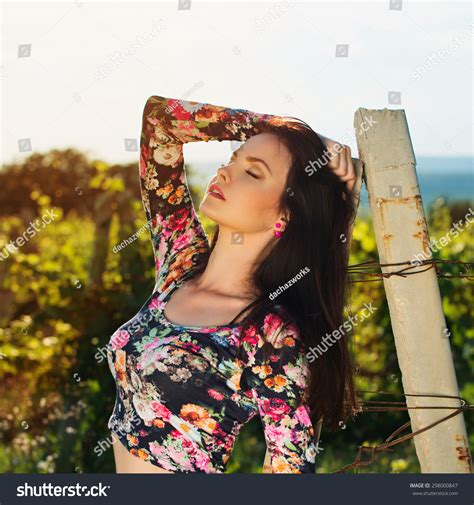 Sexy Beautiful Brunette Woman Slim Tanned Stock Photo 298000847 Shutterstock