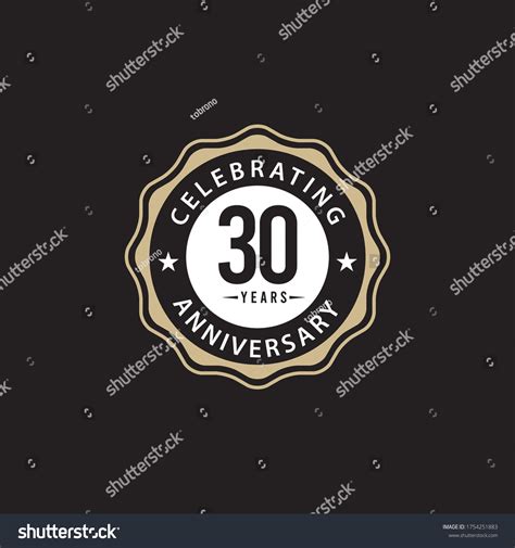 30 Years Anniversary Celebrating Vector Template Stock Vector (Royalty
