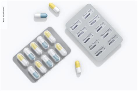 Premium Psd Blister Capsules Mockup Top View