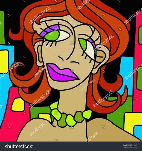 Abstract Illustration Womans Face Deformed Stock Illustration 122279068 - Shutterstock