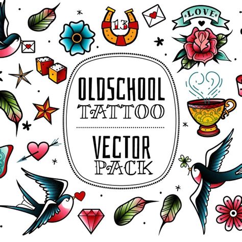 Old School Tattoo Vector Pack In 2023 Old School Tattoo Valentines