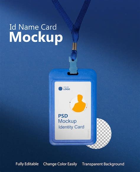 Premium PSD Psd Blue Vertical Id Cards Mockup