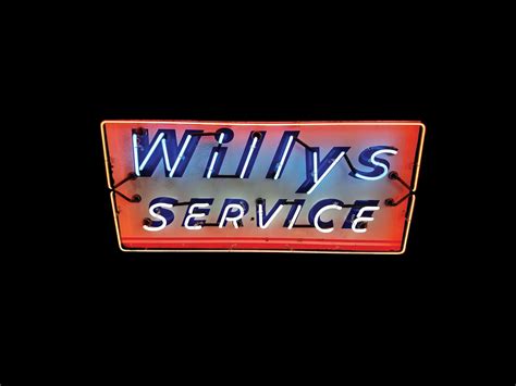 Willys Service Original Porcelain Neon Sign Fort Lauderdale Rm