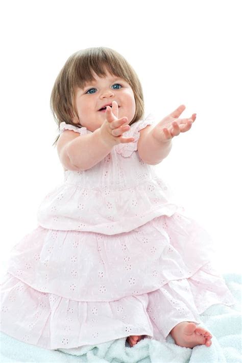Adorable Blonde Baby Asking For Her Toys Stock Photo Image Of Gorgeous Female
