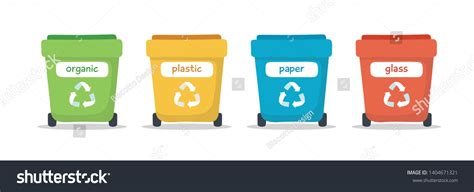 Waste Sorting Illustration Different Colorful Garbage Stock Vector